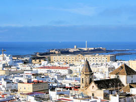 Blick vom Torre Tavira in Cadiz